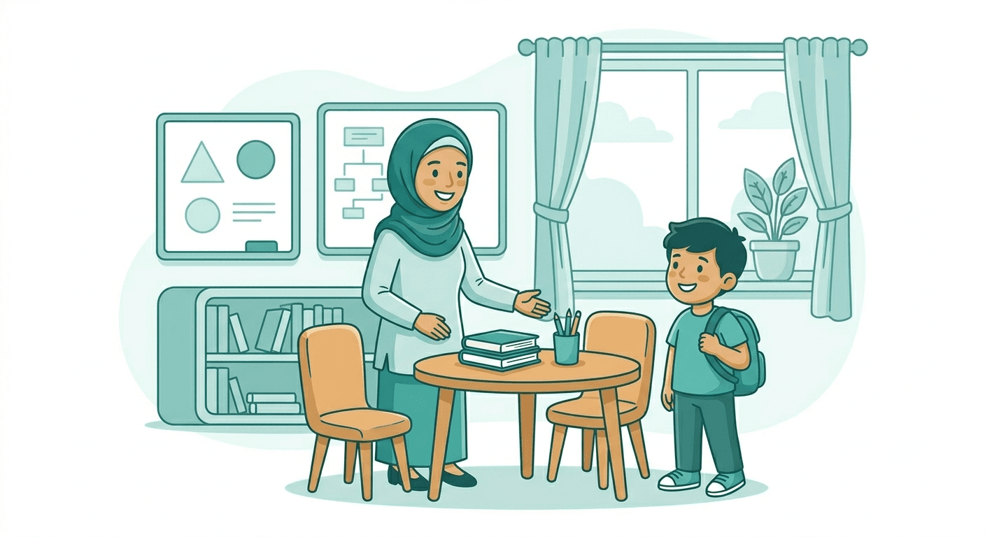 في بيت المعلمة